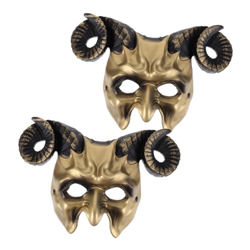 MAJORMENCH 2-teilige Halloween-maske: Halloween-horn-kostümzubehör Für Maskenbälle – Einzigartige Tier-halbgesichtsmaske Für Festival-cosplay Und Feiertagsfeiern MAJORMENCH 2-teilige Halloween-maske: Halloween-horn-kostümzubehör Für Maskenbälle – Einzigartige Tier-halbgesichtsmaske Für Festival-cosplay Und Feiertagsfeiern von MAJORMENCH