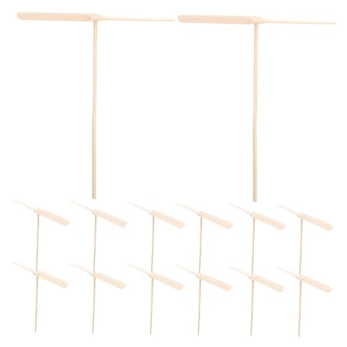 MAJORMENCH 20 Stück Teiliges Bambus Drachenfliegen Handbetriebenes Propellerflugzeug aus Holz Robustes Outdoor Flugspielzeug für Party Mitgebsel und Gartenspielzeug von MAJORMENCH