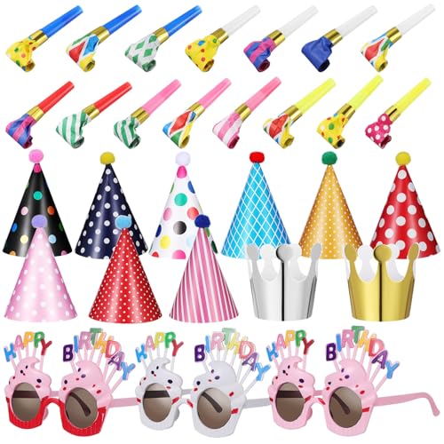 MAJORMENCH 29-teiliges Party-set Für Geburtstage: Enthält Neuartige Gläser, Auspustergläser Und Kegelhüte Für Kindergeburtstage Und Familienfeiern MAJORMENCH 29-teiliges Party-set Für Geburtstage: Enthält Neuartige Gläser, Auspustergläser Und Kegelhüte Für Kindergeburtstage Und Familienfeiern von MAJORMENCH
