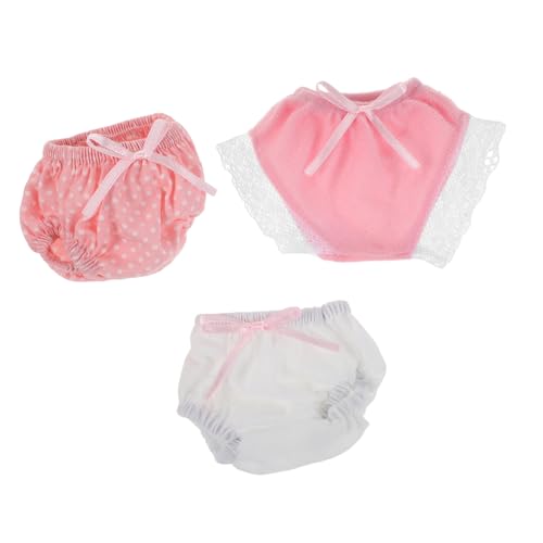 MAJORMENCH 3 Stück Teiliges Puppen Unterwäsche Set Elastisch Wiederverwendbar für Puppen Windelhöschen und Unterhosen Weiß Rosa mit Punkten und Spitzen Passend für Neugeborene MAJORMENCH 3 Stück Teiliges Puppen Unterwäsche Set Elastisch Wiederverwendbar für Puppen Windelhöschen und Unterhosen Weiß Rosa mit Punkten und Spitzen Passend für Neugeborene von MAJORMENCH