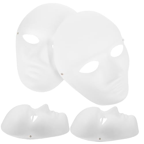 MAJORMENCH 4 Stück Handbemalte Masken Masken Aus Papier Requisiten Für Erwachsene Requisite Halloween Vollständige Halloween Maske Kostüm Erwachsene Cosplay Gruselige von MAJORMENCH