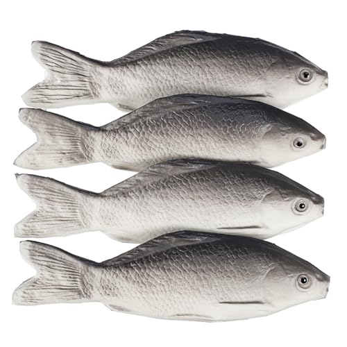 MAJORMENCH 4 Stück Imitation Fisch Modell PU Fischspielzeug für Realistische Fischform Dekoration für Zuhause und Schreibtisch Lernspielzeug und Dekoartikel von MAJORMENCH