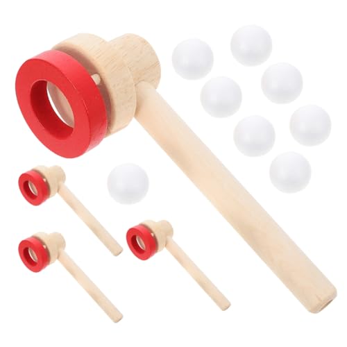 MAJORMENCH 4 Stück Schwebende Holzspielzeug blasrohrbälle Atemkontrolle Balancierspiel für Schul Therapienutzung Sicheres Holzmaterial von MAJORMENCH