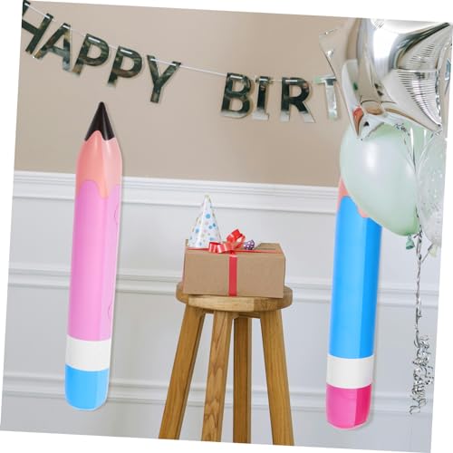 MAJORMENCH 4 Stück Teiliges Aufblasbares Buntstift Robuste Dekoration Farbenfrohe Party Requisite für Schulanfang Kindergeburtstag und Klassenzimmer Auffälliger Partyfavorit von MAJORMENCH