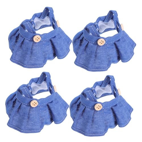 MAJORMENCH 4 Stück Teiliges Puppenkleid Weichem Stoff Overalls und Rock Outfits für Vinylpuppen Strapazierfähige Einfach Anzuziehende Modekleidung für Puppen Vielseitig und Langlebig von MAJORMENCH