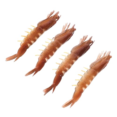 MAJORMENCH 4 Stück Teiliges Realistische Simulation Garnelen PVC Leichtes Tragbares Deko Partyspielzeug als Lernspielzeug Kreativität und Vorstellungskraft von MAJORMENCH