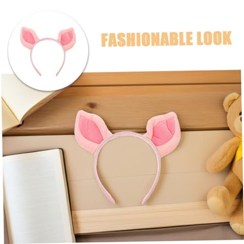 MAJORMENCH 5 Stück Teiliges Pinke Schweineohren Haarreif Flauschiges Tier Kostüm Accessoire für Cosplay Partys und Gesichtspflege Bequemer Modischer Haarhalter für Festliche Anlässe von MAJORMENCH