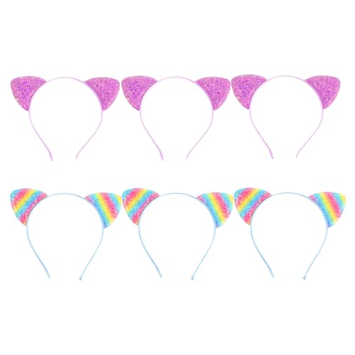 MAJORMENCH 6 Stück Glitzernde Katzenohren Haarreifen Stirnband für Damen Leicht Bequem für Kostümpartys Karneval Halloween Festival und Alltag Farbiger Pailletten MAJORMENCH 6 Stück Glitzernde Katzenohren Haarreifen Stirnband für Damen Leicht Bequem für Kostümpartys Karneval Halloween Festival und Alltag Farbiger Pailletten von MAJORMENCH