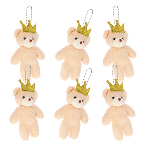 MAJORMENCH 6 Stück Mini Plüschbär Schlüsselanhänger Teiliges DIY Kuscheltier Pendant für Taschen Rucksäcke Charmante Deko für Schlüssel und Handtaschen Einzigartiges für von MAJORMENCH