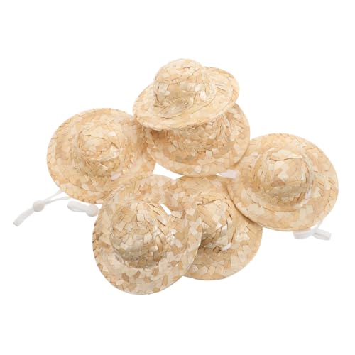 MAJORMENCH 6 Stück Mini-puppenhüte: Miniatur-gewebehüte, Simulierter Hut, Kleine Handgefertigte Oberkappe, Foto-Requisiten Für DIY-bastelarbeiten, Puppenhaus, Puppenkostüm-zubehör von MAJORMENCH