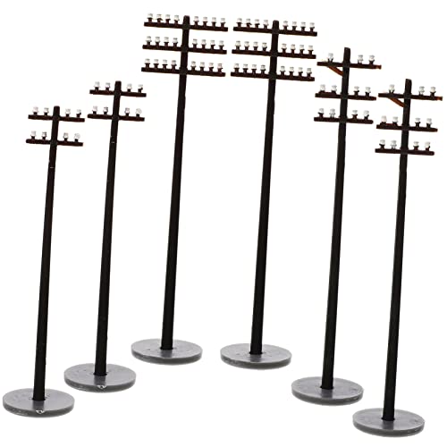 MAJORMENCH 6 Stück Miniatur Telegrafenmasten Set DIY Landschaftsmodell Zubehör für Mikro Landschaften und Modelleisenbahnen Realistisches Design für Sandtisch und Miniaturdeko MAJORMENCH 6 Stück Miniatur Telegrafenmasten Set DIY Landschaftsmodell Zubehör für Mikro Landschaften und Modelleisenbahnen Realistisches Design für Sandtisch und Miniaturdeko von MAJORMENCH