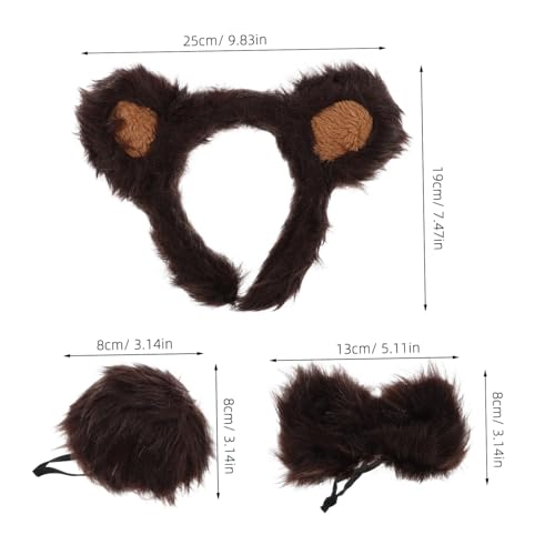 MAJORMENCH Bär Ohren Haarreif Flauschig Tierkostüm Accessoire für Cosplay Karneval Party Erwachsene MAJORMENCH Bär Ohren Haarreif Flauschig Tierkostüm Accessoire für Cosplay Karneval Party Erwachsene von MAJORMENCH