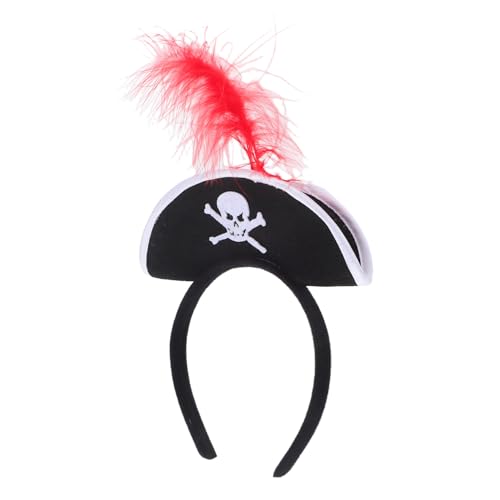 MAJORMENCH Captain Pirate Hut Stirnband mit Elastischem Band Detailliertes Design Bequemes Halloween Kostüm Zubehör für Piraten Party und Verkleidung Teilig Vielseitig Kombinierbar von MAJORMENCH