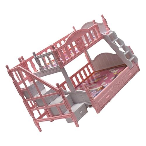 MAJORMENCH Doppelstockbett für Puppenhaus Rosa Leicht und Tragbar Kreative Dekoration für Puppenmöbel Perfektes Zubehör für Mini Häuser MAJORMENCH Doppelstockbett für Puppenhaus Rosa Leicht und Tragbar Kreative Dekoration für Puppenmöbel Perfektes Zubehör für Mini Häuser von MAJORMENCH