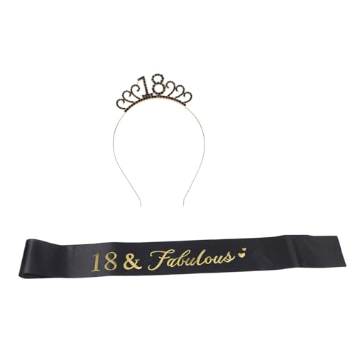 MAJORMENCH Happy Birthday Krone Und Schärpe, Dekorationen Zum 18. Geburtstag Für Mädchen, Strass-tiara, Stirnband Und Schärpe Für Party-feier-zubehör MAJORMENCH Happy Birthday Krone Und Schärpe, Dekorationen Zum 18. Geburtstag Für Mädchen, Strass-tiara, Stirnband Und Schärpe Für Party-feier-zubehör von MAJORMENCH