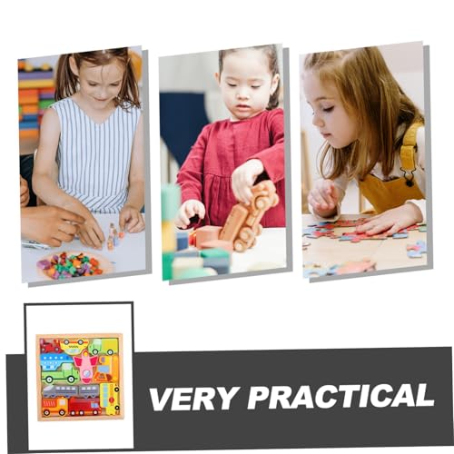 MAJORMENCH Holzpuzzle Verkehrsmittel Buntes Steckpuzzle für Kleinkinder Ab Jahre zur Hand Auge Koordination Kognitiver Fähigkeiten Montessori Lernspielzeug Kreative Holzbausteine von MAJORMENCH