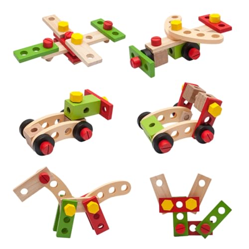 MAJORMENCH Holzwerkzeug Werkzeugkasten DIY Schrauben Mutter Lernspielzeug Handwerkzeug für Jungen Praktische Montage Feinmotorik und Kreativität von MAJORMENCH