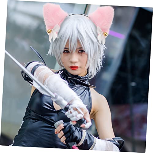 MAJORMENCH Katzenohren Haarreif mit Plüsch und Schleife Niedliches Cosplay Accessoire für Damen und Mädchen Komfortabel für Party Maskerade und Kostüm Weißes Design MAJORMENCH Katzenohren Haarreif mit Plüsch und Schleife Niedliches Cosplay Accessoire für Damen und Mädchen Komfortabel für Party Maskerade und Kostüm Weißes Design von MAJORMENCH
