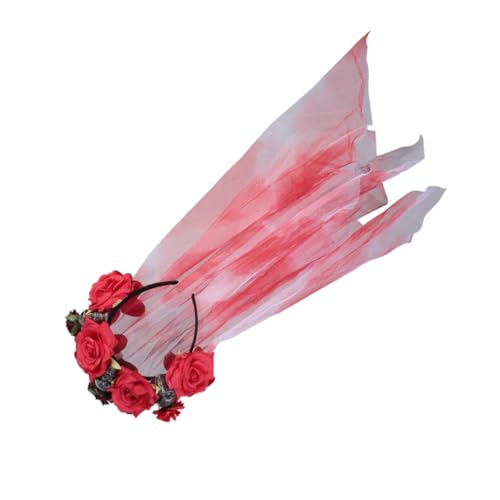 MAJORMENCH Kostüm Und Blume Erwachsene Haarband Rose Halloween Kopfschmuck Für Haar Kopfbedeckung Schädel Cosplay Stirnband von MAJORMENCH