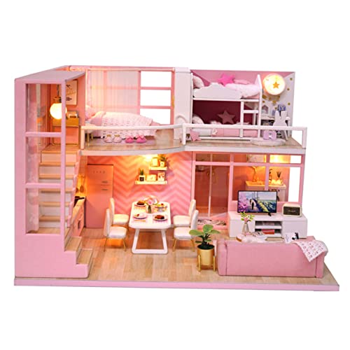 MAJORMENCH Kreatives DIY Mini Holzhaus Bausatz für Erwachsene Handliches Miniatur Puppenhaus Modell aus Sicherem Material zum Gemeinsamen Basteln und Deko für Wohnzimmer und Geschenkidee MAJORMENCH Kreatives DIY Mini Holzhaus Bausatz für Erwachsene Handliches Miniatur Puppenhaus Modell aus Sicherem Material zum Gemeinsamen Basteln und Deko für Wohnzimmer und Geschenkidee von MAJORMENCH
