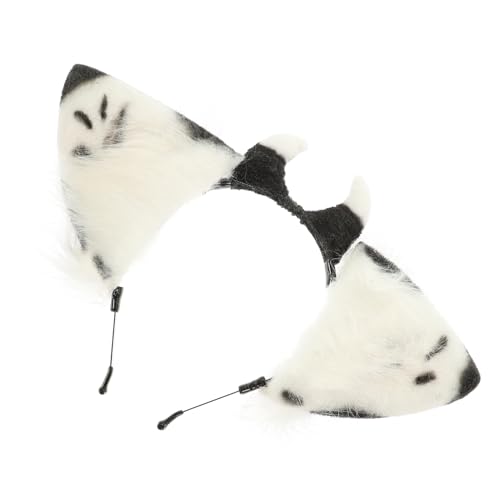 MAJORMENCH Kuh Ohren Haarband Weiches Bequemes Damen Haaraccessoire Realistische Schwarz Weiße Kuh Ohr Deko für Kostümpartys Karneval Weihnachten und Fotoshootings von MAJORMENCH