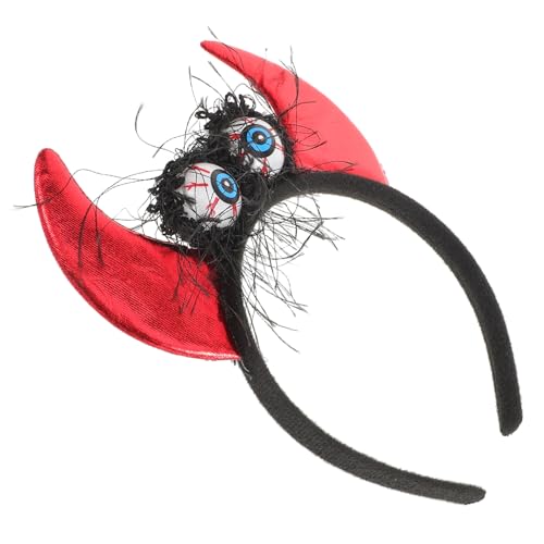 MAJORMENCH Leuchtendes Stirnband Cosplay Form Halloween Haarbänder Totenkopf Charakter Dame Gothic Accessoire Süße Kopfbedeckung Schwarze Teufelshörner Party Horn Stirnband von MAJORMENCH