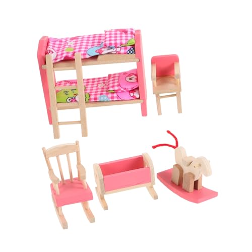 MAJORMENCH Maßstab Holz Puppenhaus Hochbett Vintage Puppenbett Holzspielzeug für Puppenhaus Schlafzimmer Zubehör Realistische Miniaturmöbel MAJORMENCH Maßstab Holz Puppenhaus Hochbett Vintage Puppenbett Holzspielzeug für Puppenhaus Schlafzimmer Zubehör Realistische Miniaturmöbel von MAJORMENCH