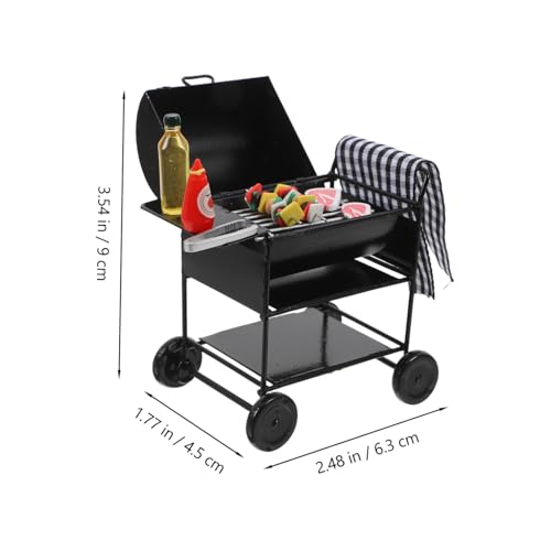 MAJORMENCH Miniatur BBQ Grill Realistisches Puppenhaus Zubehör Detailreiches Mini Barbecue Modell Kreatives für Rollenspiele Dekoratives Grill Modell für Miniaturlandschaften von MAJORMENCH