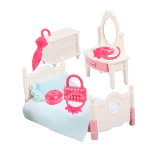 MAJORMENCH Miniatur Möbel Set für Puppenhaus Realistisches Lebensechtes Schlafzimmer Zubehör DIY Miniatur Landschaftsornament für Kreative Gestaltung von MAJORMENCH