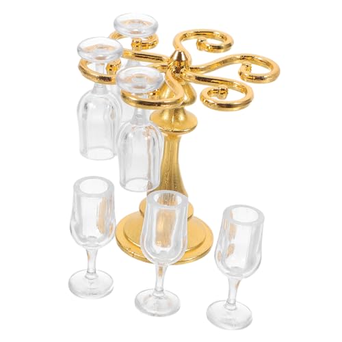 MAJORMENCH Miniatur Puppenhaus Weinglashalter Gold mit Kunststoff Weingläsern Detailliertes Miniatur Weinregal für Puppenhaus Mikro Landschaft Esszimmer Tisch Dekoration Einfach zu Montieren MAJORMENCH Miniatur Puppenhaus Weinglashalter Gold mit Kunststoff Weingläsern Detailliertes Miniatur Weinregal für Puppenhaus Mikro Landschaft Esszimmer Tisch Dekoration Einfach zu Montieren von MAJORMENCH