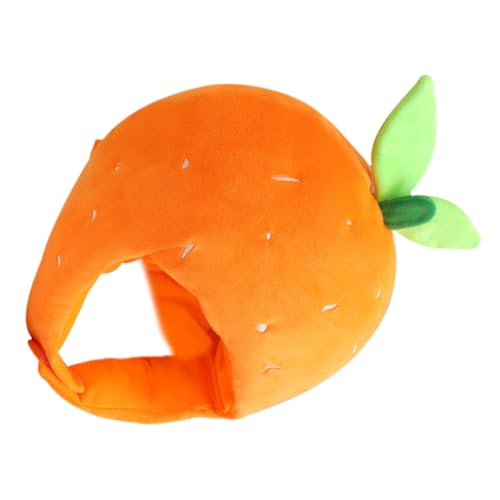 MAJORMENCH Plüsch Orangen Kopfbedeckung Weiche Cartoon Partyaccessoire Mütze für Performance Fotorequisit und Festliche Kostümierung bei Karneval und Themenfeiern von MAJORMENCH