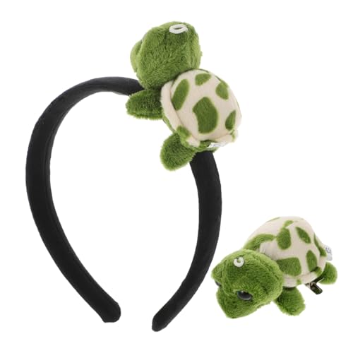 MAJORMENCH Plüsch Schildkröten Stirnband und Haarklammer Weiches Tier cosplay Haarband für Erwachsene Bequemes Halloween Kostüm Zubehör Langlebig und Hautfreundlich für Partys und Geschenke von MAJORMENCH