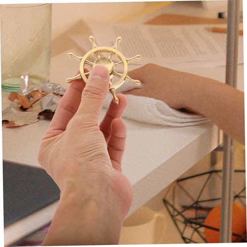 MAJORMENCH Schiffslenkrad Dekoration aus Messing Drehbarer für Schreibtisch Hochwertiges Handwerk für Wohnzimmer und Bürogestaltung von MAJORMENCH