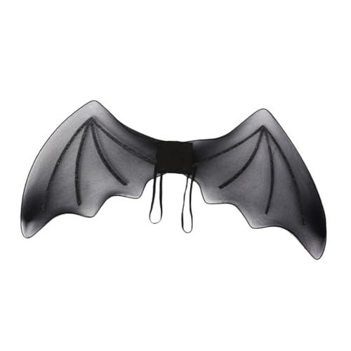 MAJORMENCH Schwarze Fledermausflügel Gruselige Halloween Kostüme Für Erwachsene Schwarze Flügel Sensenmann Halloween Fledermaus Accessoire Fledermausflügel Für Erwachsene Flügelkostüm von MAJORMENCH