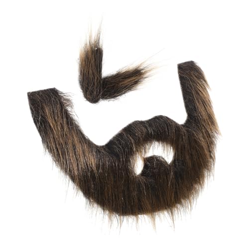 MAJORMENCH Simulation Piratenbart mit Falschem Schnurrbart und Augenbrauen Selbstklebendes Cosplay Kostümzubehör für Halloween Karneval und Partys Schwarz Goldfarben Lustig und Dekorativ von MAJORMENCH