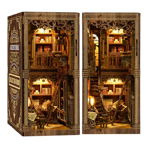 Book Nook Kit, DIY Miniatur Puppenhaus Booknook Kit, 3D Holz Puzzle Buchstütze Bücherregal einfügen Dekor für Jugendliche und Erwachsene (Book) von MAKEASY