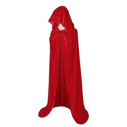 MAKLULU Weihnachts-Umhang mit Kapuze, Halloween-Party, Maskerade, Umhang für Erwachsene, Kostüm 59 (rot) von MAKLULU