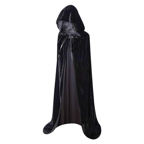 MAKLULU Weihnachts-Umhang mit Kapuze, Halloween-Party, Maskerade, Umhang für Erwachsene, Kostüm 59 (schwarz) von MAKLULU