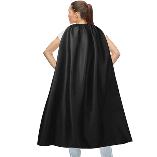 Maklulu Superhelden-Umhänge und Masken für Erwachsene, Halloween-Vampir-Capes, Superhelden-Party-Umhänge, Superhelden-Kostüm (schwarz, 140 cm) von MAKLULU