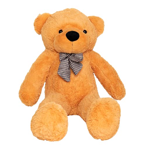 MAKOSAS Teddybär Kuschelig Plüschbär Weiches Spielzeug für Kinder 120cm (Orange) von MAKOSAS