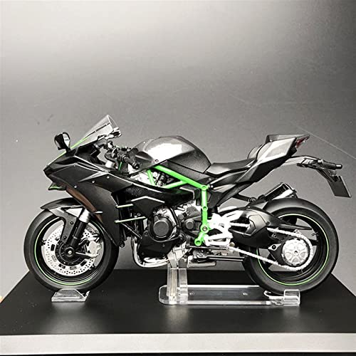 Maßstabsgetreues Motorradmodell 1:12 Simulation Fahrzeuge 17 cm Für Kawasaki H2R H2 Legierung Modell Motorrad Sammlung Desktop Ornamente Geschenk (Color : B) von MAKUTU
