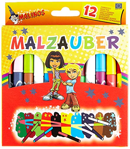 MALINOS 300005 Malzauber 12 Stifte, 12er Set Zauberstifte von MALINOS