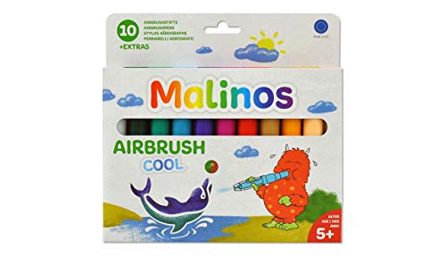 Malinos 300912 300912-Airbrush Airbrush Cool 10er, Bunt, 10 Stück (1er Pack) von MALINOS