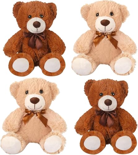 Teddybär, 35 cm, mit Schleife, niedlicher Bär für Valentinstag, Babyparty, Geburtstag, Halloween, Weihnachten, Hellbraun & Dunkelbraun Teddybär, 35 cm, mit Schleife, niedlicher Bär für Valentinstag, Babyparty, Geburtstag, Halloween, Weihnachten, Hellbraun & Dunkelbraun von MALLOOM