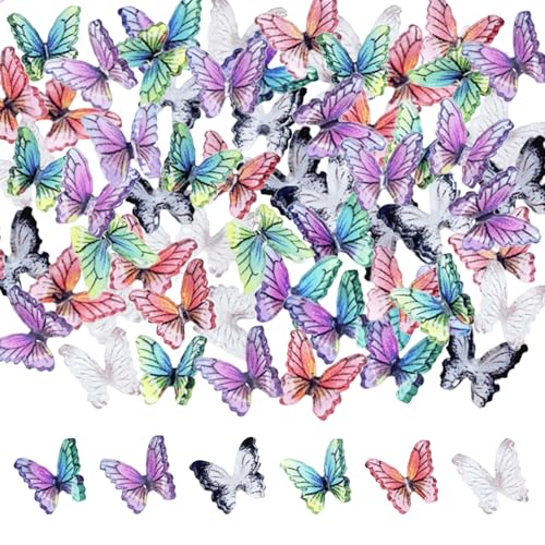 MALNDTK 60pcs Miniatur Schmetterlinge Deko, Bunte Kleine Schmetterlinge Deko, Mikroharz-Schmetterlinge, für Miniatur-Puppenhaus-Zubehör, Miniaturlandschaften deko, 3D Nagel Kunst DIY Dekorations MALNDTK 60pcs Miniatur Schmetterlinge Deko, Bunte Kleine Schmetterlinge Deko, Mikroharz-Schmetterlinge, für Miniatur-Puppenhaus-Zubehör, Miniaturlandschaften deko, 3D Nagel Kunst DIY Dekorations von MALNDTK