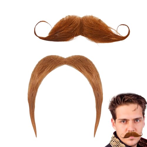 2 Stück Schnurrbart zum Ankleben Kinder,Schnauzer zum Ankleben,Bart zum Ankleben,Bart Kostüm,Fake Bart,Schnurrbart Selbstklebend,Bärte Kleben Kostüm für Vollbaet Cosplay,Halloween Weihnachten (Braun) 2 Stück Schnurrbart zum Ankleben Kinder,Schnauzer zum Ankleben,Bart zum Ankleben,Bart Kostüm,Fake Bart,Schnurrbart Selbstklebend,Bärte Kleben Kostüm für Vollbaet Cosplay,Halloween Weihnachten (Braun) von MALOUSUN