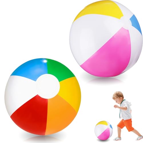 2 Stück Wasserball Aufblasbar,40 cm Kleinstrandball,Beach Ball,Schwimmbad Spielzeug,Aufblasbarer Ball,Tauchbälle,Beachball in Regenbogenfarben für Beach Balls Pool Party Kinder und Erwachsene 2 Stück Wasserball Aufblasbar,40 cm Kleinstrandball,Beach Ball,Schwimmbad Spielzeug,Aufblasbarer Ball,Tauchbälle,Beachball in Regenbogenfarben für Beach Balls Pool Party Kinder und Erwachsene von MALOUSUN