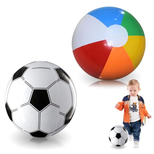 2 Stück Wasserball Aufblasbar,40 cm Kleinstrandball,Beach Ball,Schwimmbad Spielzeug,Aufblasbarer Ball,Tauchbälle,Beachball in Regenbogenfarben für Beach Balls Pool Party Kinder und Erwachsene 2 Stück Wasserball Aufblasbar,40 cm Kleinstrandball,Beach Ball,Schwimmbad Spielzeug,Aufblasbarer Ball,Tauchbälle,Beachball in Regenbogenfarben für Beach Balls Pool Party Kinder und Erwachsene von MALOUSUN