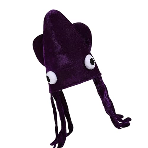 Lustiger Tintenfischhut mit langen Quasten für Maskerade, Party, Cosplay, Event, weiche Kopfbedeckung für Bühnenshow, Halloween, Verkleidungen, Halloween-Kostüm-Hut Lustiger Tintenfischhut mit langen Quasten für Maskerade, Party, Cosplay, Event, weiche Kopfbedeckung für Bühnenshow, Halloween, Verkleidungen, Halloween-Kostüm-Hut von MALSSE