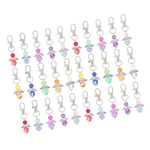 MALSSE 30 Stück Segen-Schlüsselanhänger für Hochzeit, Babyparty, Perlen, Flügel, Schlüsselanhänger, Karabinerverschlüsse, zufällige Farbe MALSSE 30 Stück Segen-Schlüsselanhänger für Hochzeit, Babyparty, Perlen, Flügel, Schlüsselanhänger, Karabinerverschlüsse, zufällige Farbe von MALSSE